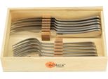 Set Di Posate Da Bistecca Solex Julia 12 Pezzi Per 6 Persone In Scatola Di Legno