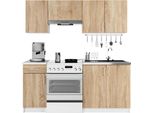 Set Da Cucina: Un Cassetto, Sette Ante, Otto Ripiani, Colore: Bianco | Rovere Sonoma, Dimensioni Del Mobile: L: 180 Cm, A: 203 Cm, P: 44,5 Cm.