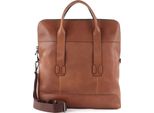 Saddler Pelle Borsa A Tracolla Laptop Bag Con Scomparto Per Laptop Loge Shopper Tan Marrone