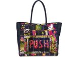 Gabs Pelle Borsa A Tracolla Borsetta Jessica Stampa Trip Shoulderbag Nero Blu