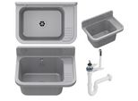 Granitan | Lavello Paron - 50X34 Cm - Grigio - Resistente Ai Prodotti Chimici - Ideale Per Officina E Giardino