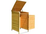 Box Per Bidoni Della Spazzatura In Legno 73X85X127 Cm Per Bidoni Da 240 L, Coperchio Con Molla A Gas, Resistente Alle Intemperie