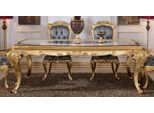 Casa Padrino Tavolo Da Pranzo Barocco Bianco / Marrone / Oro - Sontuoso Tavolo Da Pranzo In Legno Massiccio In Stile Barocco - Sontuosi Mobili Da Sala Da Pranzo Barocchi
