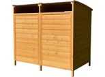 Box Per Bidoni Della Spazzatura Doppio 140X85X127 Cm Legno/Zinco, 2×120 L Bidoni, Coperchio Ribaltabile