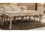 Casa Padrino Tavolo Da Pranzo Barocco Crema/Oro - Sontuoso Tavolo Da Pranzo In Legno Massiccio In Stile Barocco - Sontuosi Mobili Da Sala Da Pranzo Barocchi