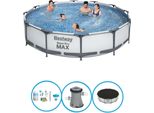 Bestway Pool Steel Pro Max - Pacchetto Piscina - 366X76 Cm