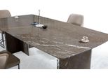 Casa Padrino Luxury Marble Dining Table Brown / Silver 220 X 110 X H. 75 Cm - Tavolo Da Cucina Rettangolare In Marmo - Mobili Per La Sala Da Pranzo - Mobili In Marmo - Mobili - Arredo Sala Da Pranzo - Arredamento