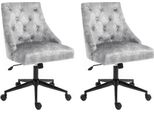 Sedia Da Ufficio Casadolce Pinta, Set Di 2, Grigio Chiaro, 54X63X87,5-95 Cm, Girevole E Regolabile In Altezza, Imbottita, Ruote In Pu, Carico Massimo 120 Kg