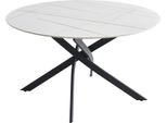 Tavolo Da Pranzo Casadolce Taxana, Bianco Con Venature Oro, Motivo Marmo, 133X76 Cm, Pietra Sinterizzata, Gambe In Metallo