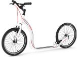 Yedoo Dragstr Sport Alloy Scooter - Per Adulti E Ragazzi, Fino A 150 Kg, Con Pneumatici 20/20 E Manubrio Regolabile Bianco