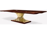 Casa Padrino Tavolo Da Pranzo Di Design Marrone/Oro 450 X 150 X H. 76 Cm - Tavolo Da Pranzo Rettangolare - Mobili Da Sala Da Pranzo Italiani - Arredamento - Qualità Lussuosa - Italy