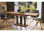 Endo-MöBel Tavolo Da Pranzo Appia Special 130 - 210 Cm Bicolore Tavolo A Colonna Allungabile Tavolo Da Cucina (Rovere Craft Gold)
