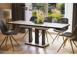 Endo-MöBel Tavolo Da Pranzo Appia Special 130 - 210 Cm Bicolore Tavolo A Colonna Allungabile Tavolo Da Cucina (Bianco Lucido)