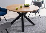 Tavolo Da Pranzo Rotondo Tavolo Da Cucina Ritmo 120X120X75Cm Rovere Nero