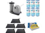 Ways - Cura Della Piscina - 5X Riscaldatore Per Piscina E Pompa Filtro 5678 L/U E 6 Filtri Di Tipo A & Spazzola Ways Per Il Lavaggio