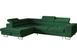 Divano Angolare A L, Con Funzione Letto, Con Rete, Divano Letto Estraibile, Divano Letto, Divano Angolare, Autoportante, Letto Per Ospiti, Mobili Da Salotto, A Sinistra, 275X202 Cm, Verde