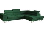 Divano Angolare A L, Con Funzione Letto, Con Rete, Divano Letto Estraibile, Divano Letto, Divano Angolare, A Libera Installazione, Letto Per Ospiti, Mobili Da Soggiorno, Destra, 275X202 Cm, Verde