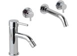 Coppia Miscelatore A Parete Per Lavabo E Rubinetto Per Bidet | Fassa
