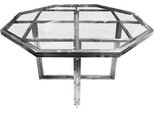 Casa Padrino Tavolo Da Pranzo Di Design Argento 100 X 100 X H. 78 Cm - Tavolo Da Pranzo In Metallo Con Piano In Vetro - Mobili Per La Sala Da Pranzo - Mobili