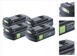 Batteria Festool 4X Bp 18 Li 3,0 C Batteria 18 V 3,0 Ah / 3000 Mah Li-Ion ( 4X 577658 ) Con Indicatore Del Livello Di Carica