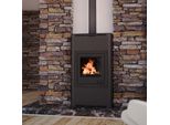 Termocamino Hs Flamingo Aquaflam 17 Con Scambiatore Di Calore Regolazione Base Nero