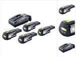 Festool Energie Set 4X Bp 18 Li 3,0 Ergo I Batteria 18 V 3,0 Ah / 3000 Mah Li-Ion ( 4X 577704 ) + Caricatore Tcl 6 ( 201135 )