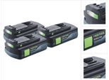 Batteria Festool 3X Bp 18 Li 3,0 C 18 V 3,0 Ah / 3000 Mah Li-Ion ( 3X 577658 ) Con Indicatore Del Livello Di Carica