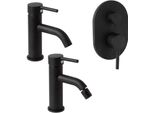 Rubinetteria Nera Da Bagno Lavabo Bidet Doccia Con Deviatore | Fassa
