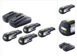 Set Energetico Festool 4X Bp 18 Li 3.0 Ergo I Batteria 18 V 3.0 Ah / 3000 Mah Li-Ion ( 4X 577704 ) + Caricatore Doppio Tcl 6 Duo ( 577017 )