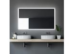 Specchio Da Bagno Con Illuminazione Talos Moon Led 120X70 Cm - Impermeabile Grazie Alla Cornice In Alluminio - Colore Chiaro Bianco Neutro