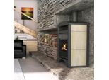Termocamino Hs Flamingo Aquaflam Vario Barma 11/7 Kw - Rovere Bianco