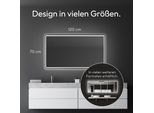 Specchio Da Bagno A Led Talos Nero Moon 120X70 Cm - Specchio Da Bagno Con Illuminazione - Adatto All'acqua Umida Grazie Alla Cornice In Alluminio - Colore Chiaro Bianco Neutro