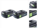 Batteria Festool 2X Bp 18 Li 3,0 C Batteria 18 V 3,0 Ah / 3000 Mah Li-Ion ( 2X 577658 ) Con Indicatore Di Carica