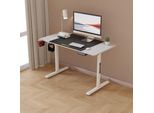 Tavolo Regolabile In Altezza 'Pomona' Struttura Elettrica In Acciaio 110 X 60 Cm Bianco