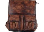 Greenland Nature Pelle Zaino Per Il Tempo Libero Zaino Mascu & Line Backpack Brown Marrone