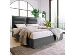 Sweiko Letto A Molle Idrauliche Letto Imbottito 140X200Cm Testata Regolabile Con Rete A Doghe Letto Contenitore Letto Matrimoniale In Velluto Grigio (Senza Materasso)