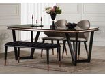 Casa Padrino Tavolo Da Pranzo Nero/Rame 207 X 104 X H. 78 Cm - Tavolo Da Cucina Rettangolare - Mobili Da Sala Da Pranzo - Arredo Sala Da Pranzo - Mobili - Arredo