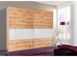 Armadio Ad Ante Scorrevoli Bramfeld In Rovere Bianco Con Vetro 225 Cm