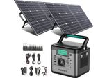 Swarey S500 Pro 500W (Picco 1000W) Stazione Di Alimentazione Portatile Stazione Di Alimentazione 518Wh/144000Mah Generatore Solare Caricabatterie Solare Banca Di Alimentazione Con 2X 100W Pannelli Solari Sistemi Solari Caricabatterie Solare Cella Solare Box Power Bank