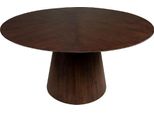 Casa Padrino Tavolo Da Pranzo Marrone Scuro Ø 150 X H. 76 Cm - Tavolo Da Cucina Rotondo In Legno Massiccio - Mobili Da Sala Da Pranzo - Mobili Da Cucina - Mobili - Arredamento