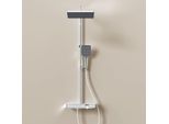 Sistema Doccia Emke Con Termostatico Mensola In Vetro Doccetta 3 Modalità Di Getto Doccia A Pioggia, Rubinetteria Per Bagno E Doccia, A Parete, Ktw, Cromo - F09