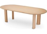 Tavolo Da Pranzo Casa Padrino Colori Naturali 244 X 109,5 X H. 77 Cm - Tavolo Da Cucina Ovale In Legno Massiccio - Mobili Per La Sala Da Pranzo - Mobili Per La Cucina - Mobili - Arredi