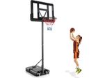 Supporto Da Basket Costway 130-305 Cm Regolabile In Altezza, Canestro Con Supporto E 2 Ruote, Sistema Di Canestri Per Bambini, Adulti, Sistema Di Basket Mobile