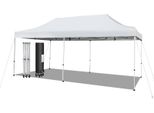 Costway 3X6M Gazebo Pieghevole, Gazebo Con Ruote, Protezione Uv 50+, Impermeabile, Robusto Gazebo Per Feste, Gazebo Pop Up Da Giardino Per Festival, Feste, Giardino, Bianco