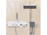 Sistema Doccia Emke Con Termostato 1146X450X480Mm Mensola In Vetro Doccetta Con 3 Modalità Di Getto Doccia A Pioggia, Rubinetteria Per Bagno E Doccia, Ktw, Cromo F10