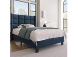 Flieks Letto Imbottito Letto Singolo 90X200Cm Con Rete A Doghe E Testiera, Letto Per Ragazzi