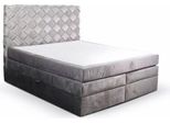 Letto Con Rete Grigio Moderno 180 X 212 X 105 Cm Jvmoebel