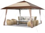 Gazebo Pieghevole Costway 4X4M, Gazebo Pop-Up Con Ruote, Impermeabile, Protezione Uv