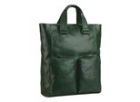 Leonhard Heyden Pelle Zaino Per Laptop Zaino Con Scomparto Per Laptop Porto Tote Bag / Backpack Bottle Green Verde Scuro
