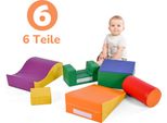 Fortuna Lai 6-TLG. Blocchi Da Costruzione Morbidi, Set Di Blocchi Da Costruzione, Blocchi Da Costruzione In Schiuma Per Giocare E Arrampicarsi, Blocchi Da Costruzione Giganti, Blocchi Da Costruzione Morbidi Per L'asilo Nido E La Scuola Materna, Similcuoio, Colorati (B）)